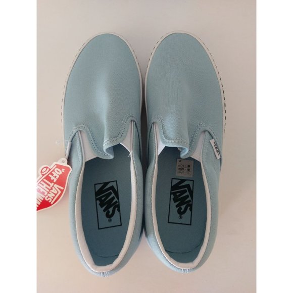 VANS Classic Slip Canvas Shoes Blue Whit - Picture 5 of 7